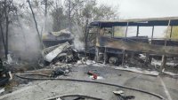 Огнен ад на пътя Русе &ndash; София: Автобус с 38 пътници се заби в горящи камиони