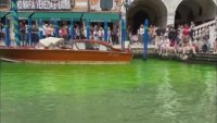 Водата във Венеция се обагри мистериозно в зелено